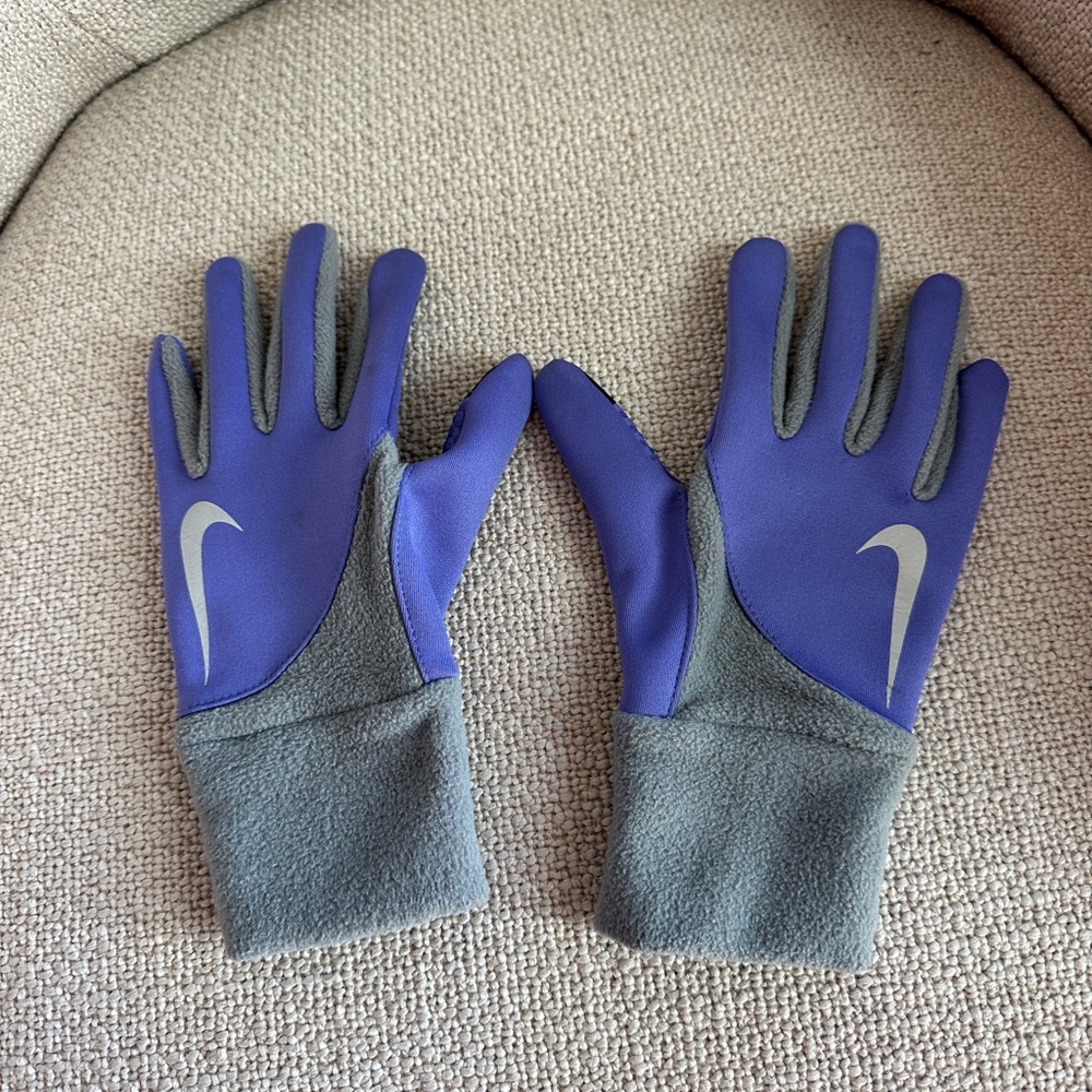 Nike Purple and Gray Gloves